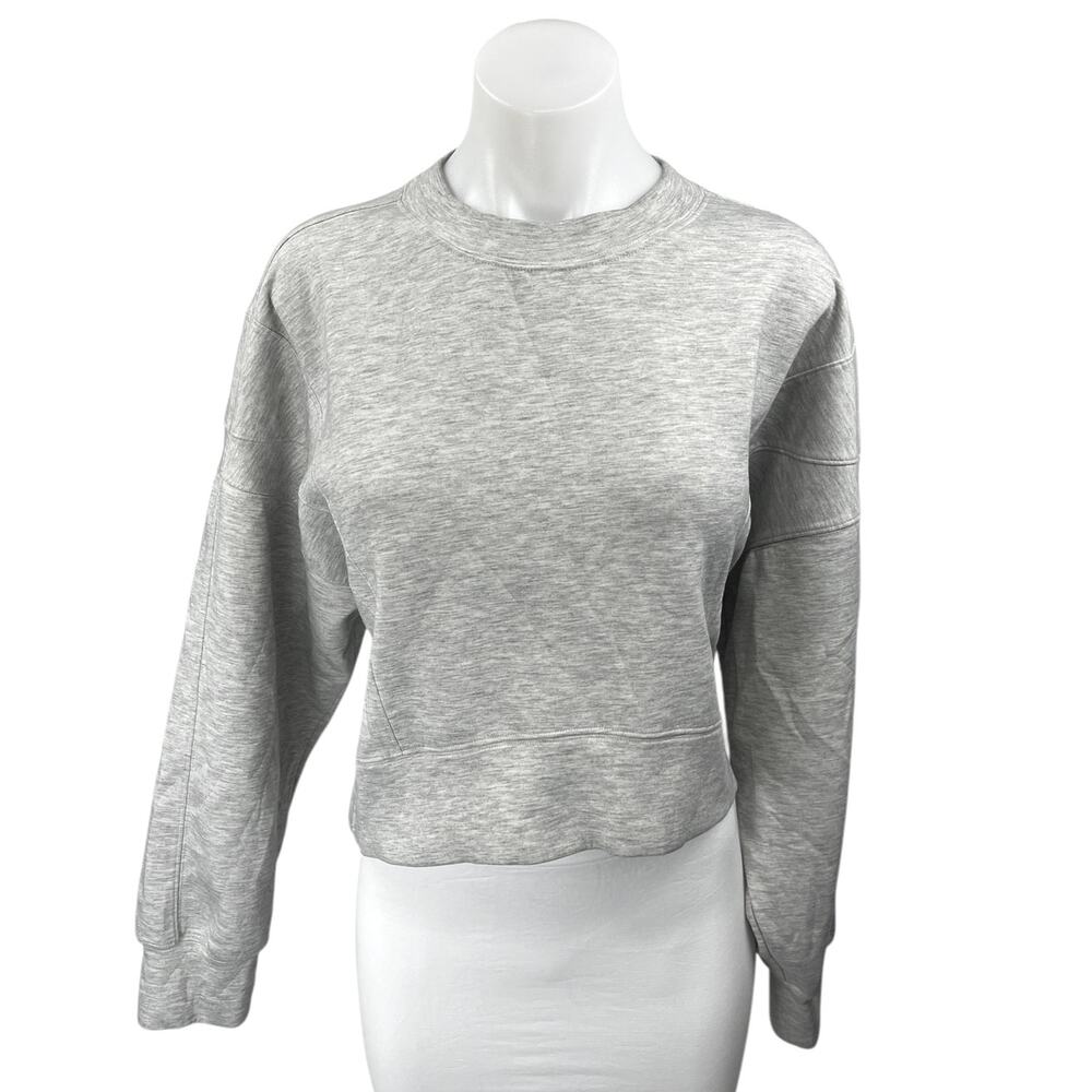 Abercrombie & Fitch YPB neoKNIT Gray Long Sleeve Pullover Crop Sweatshirt Top M